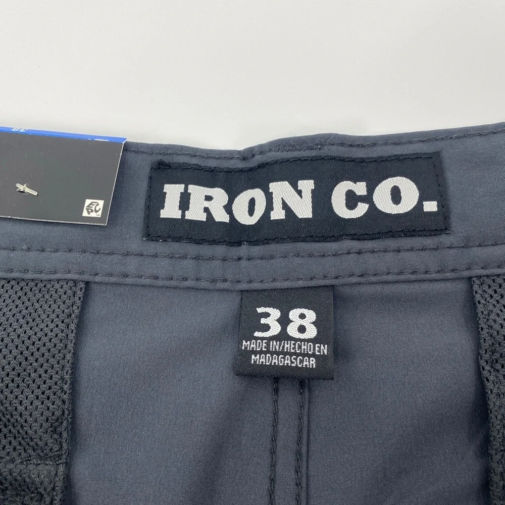 NEW Iron Co Hybrid Cargo Shorts Mens 38 Greystone Stretch Performance Utility